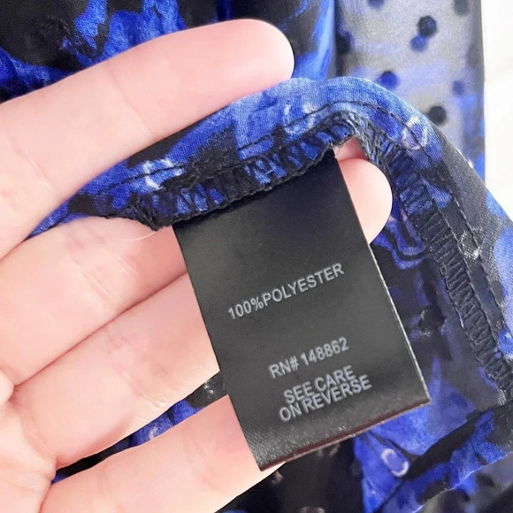 Torrid Sheer Blue Floral Clip Dot Long Sleeve Blouse Women's Plus Size 4X NEW - Picture 5 of 6